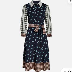 Eliza J Geo print belted shirtdress size 12